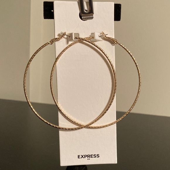 Express Shimmering Gold Hoop Earrings - Picture 1 of 1